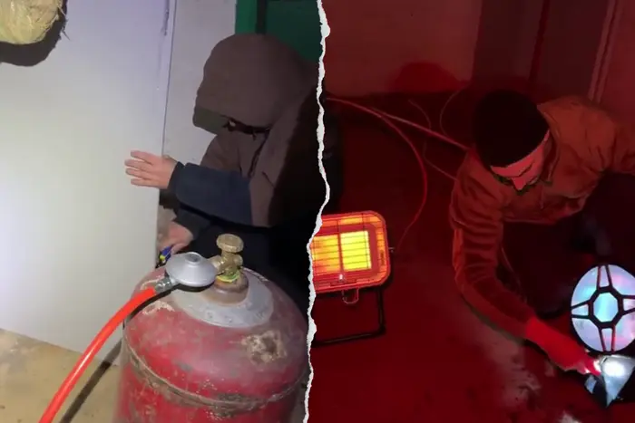 На Теремках кияни самотужки рятують труби від замерзання (відео)