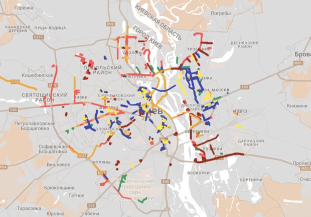 В Киеве появилась онлайн-карта с велодорожками - 