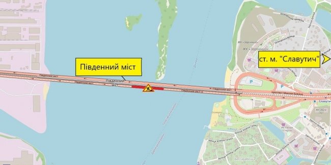 У Києві з 15 по 18 травня обмежать проїзд Південним мостом.