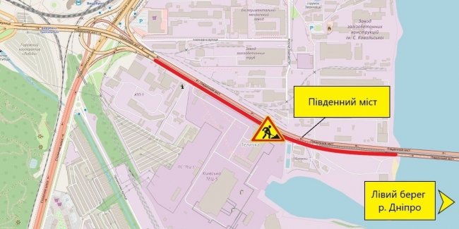 З 30 травня по 31 жовтня буде обмежено рух Південним мостом