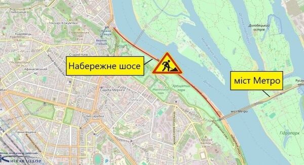 В Києві в кінці травня буде ускладнено проїзд Набережною трасою та Південним мостом.