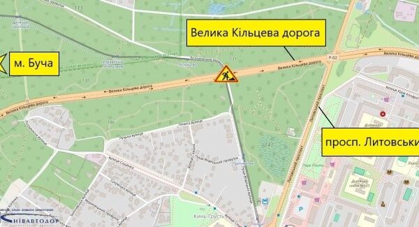 Проїзд шляхопроводом на Великій Окружній частково обмежать з 19 травня по 20 серпня.