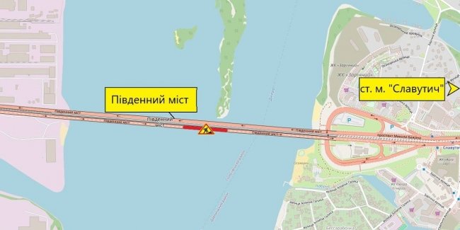 Південний міст: обмеження руху з 1 по 4 травня.