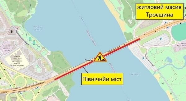 Рух Північним мостом та вулицею Ревуцького в Києві буде обмежено.
