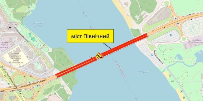 30 липня частково обмежуватимуть рух Північним мостом