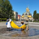 День Державного прапора та День Незалежності: у столиці одягли скульптури&hellip;